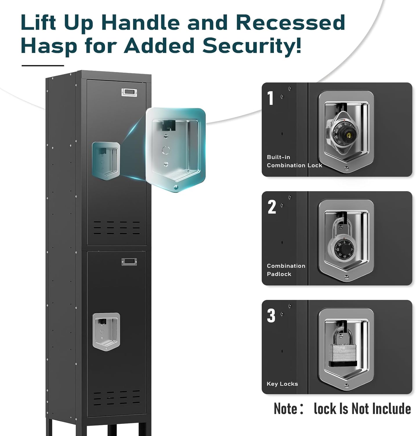 KaerWorld Metal Cabinet for Home & Office - Lockable Steel Locker with Door, 54" Height, for Gym, School, Garage, and Office Use