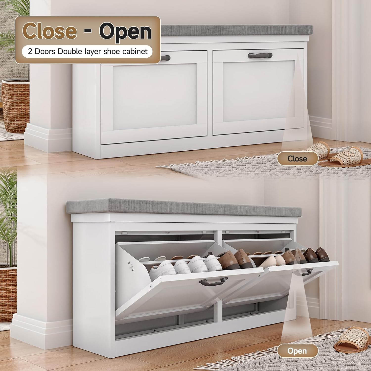 Kaer 2-Drawer Shoe Cabinet Vertical/Horizontal