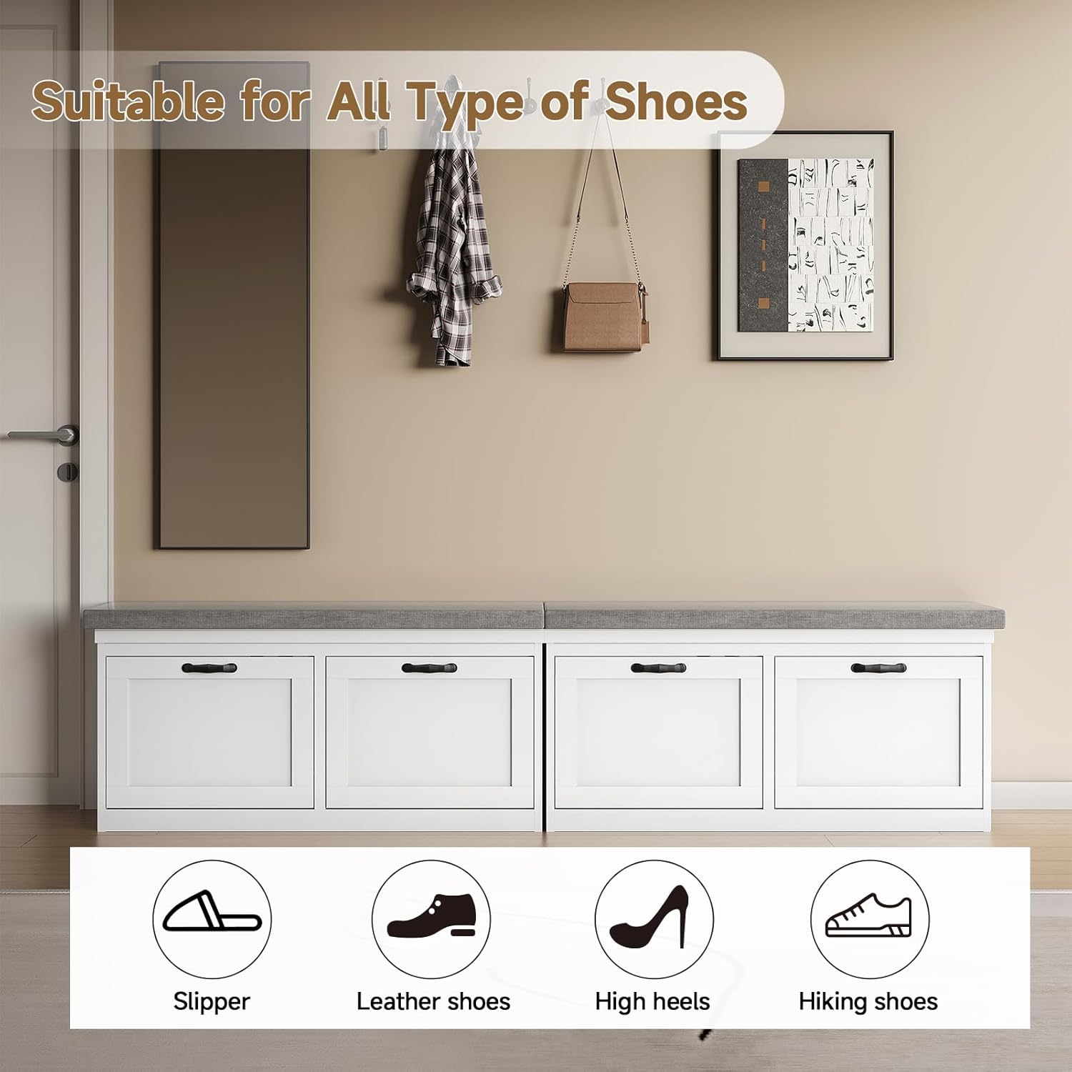 KaerWorld 2-Drawer Shoe Cabinet - Modern Storage for Shoes with Easy Access and Stylish Design