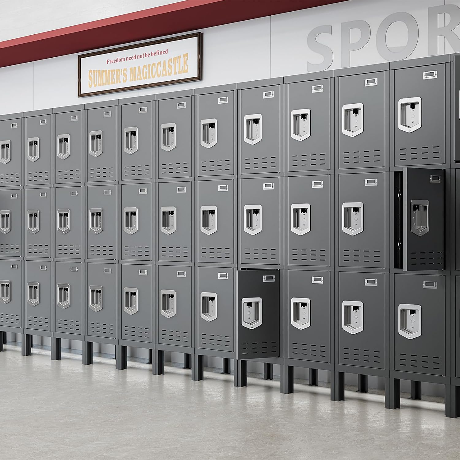 KaerWorld Metal Cabinet for Home & Office - Lockable Steel Locker with Door, 54" Height, for Gym, School, Garage, and Office Use