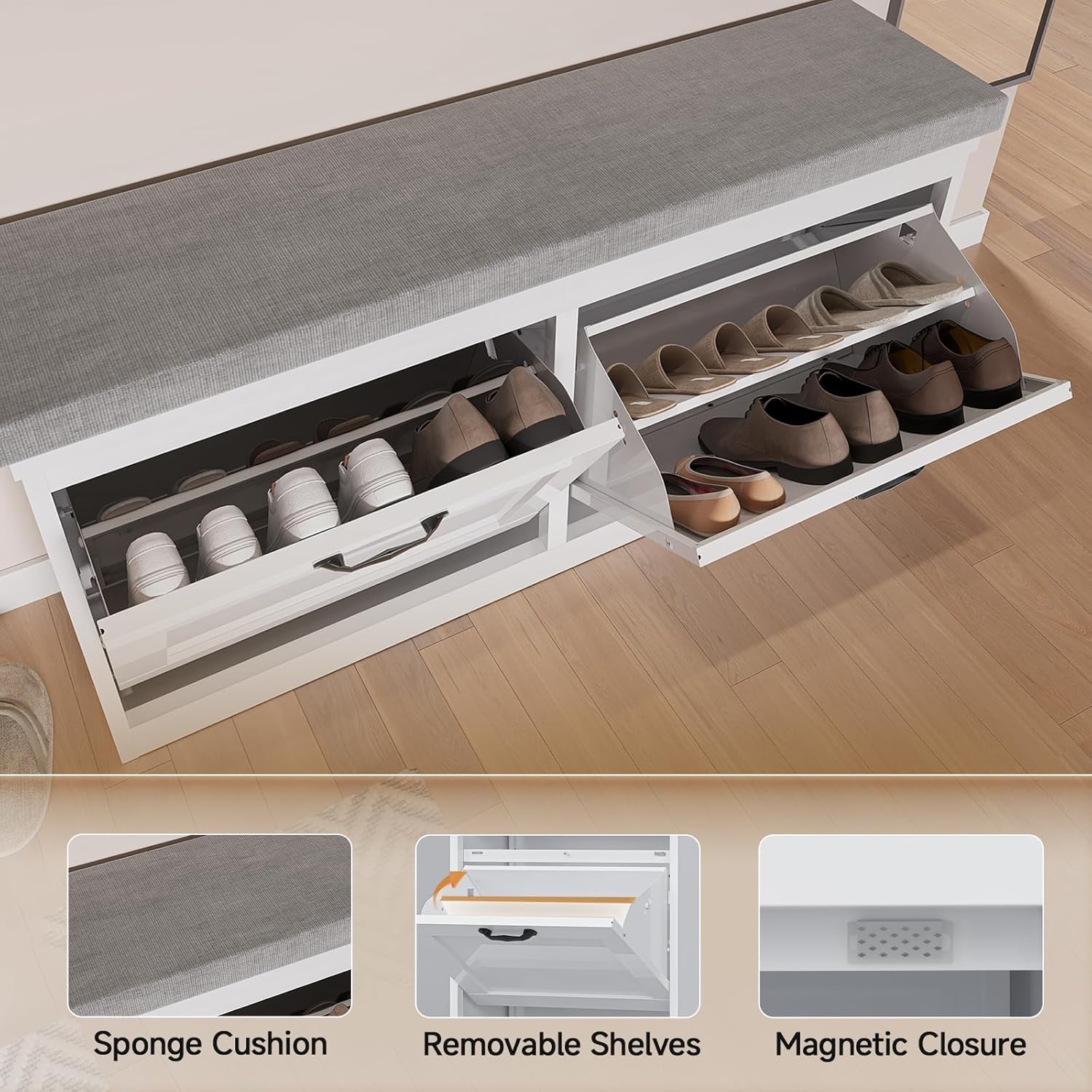 KaerWorld 2-Drawer Shoe Cabinet - Modern Storage for Shoes with Easy Access and Stylish Design