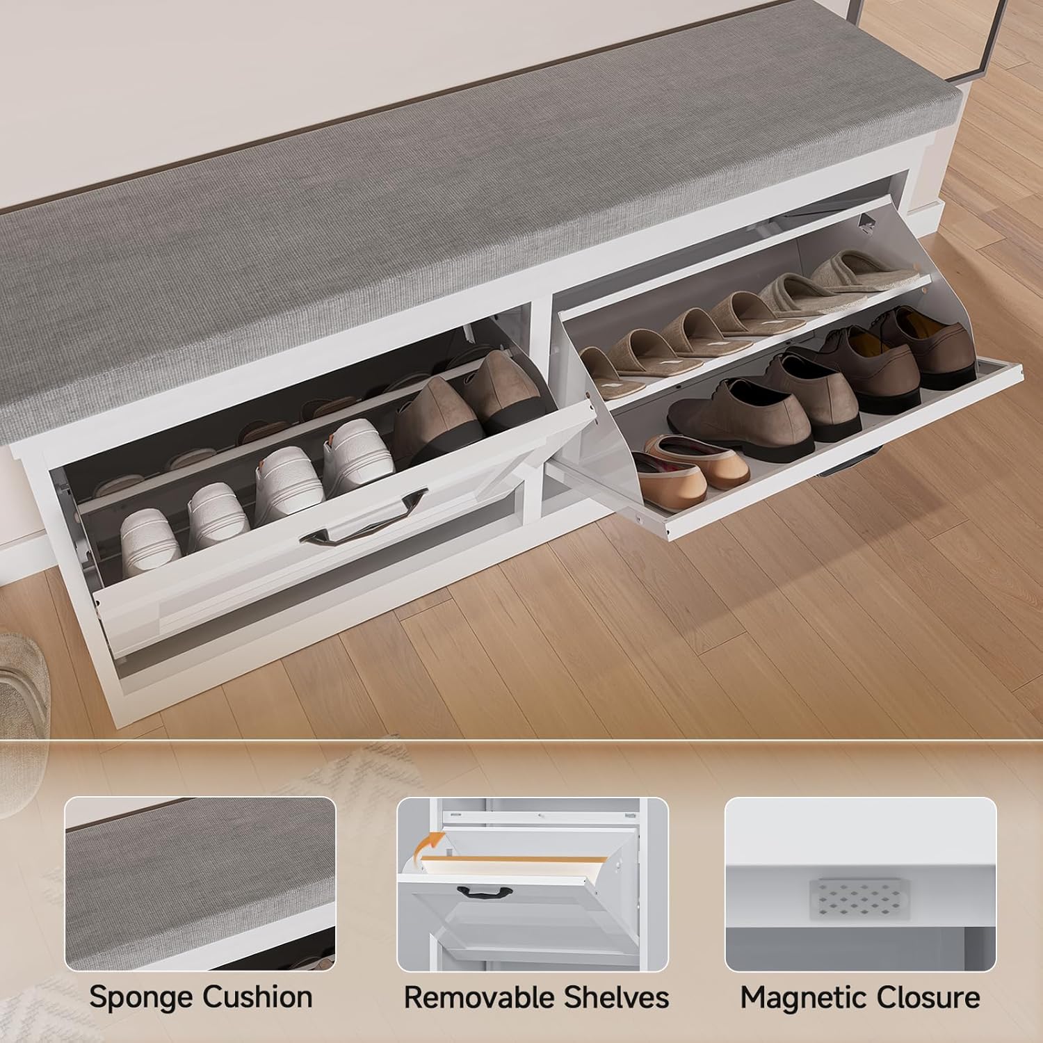 Kaer 2-Drawer Shoe Cabinet Vertical/Horizontal