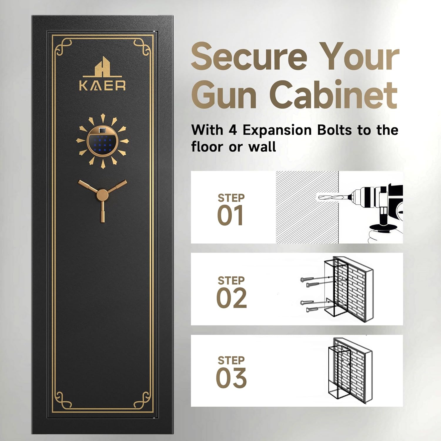 Kaer 13-15/18-20/23-25 Pre-Assembled Gun Safe 1320/1450/1450XL