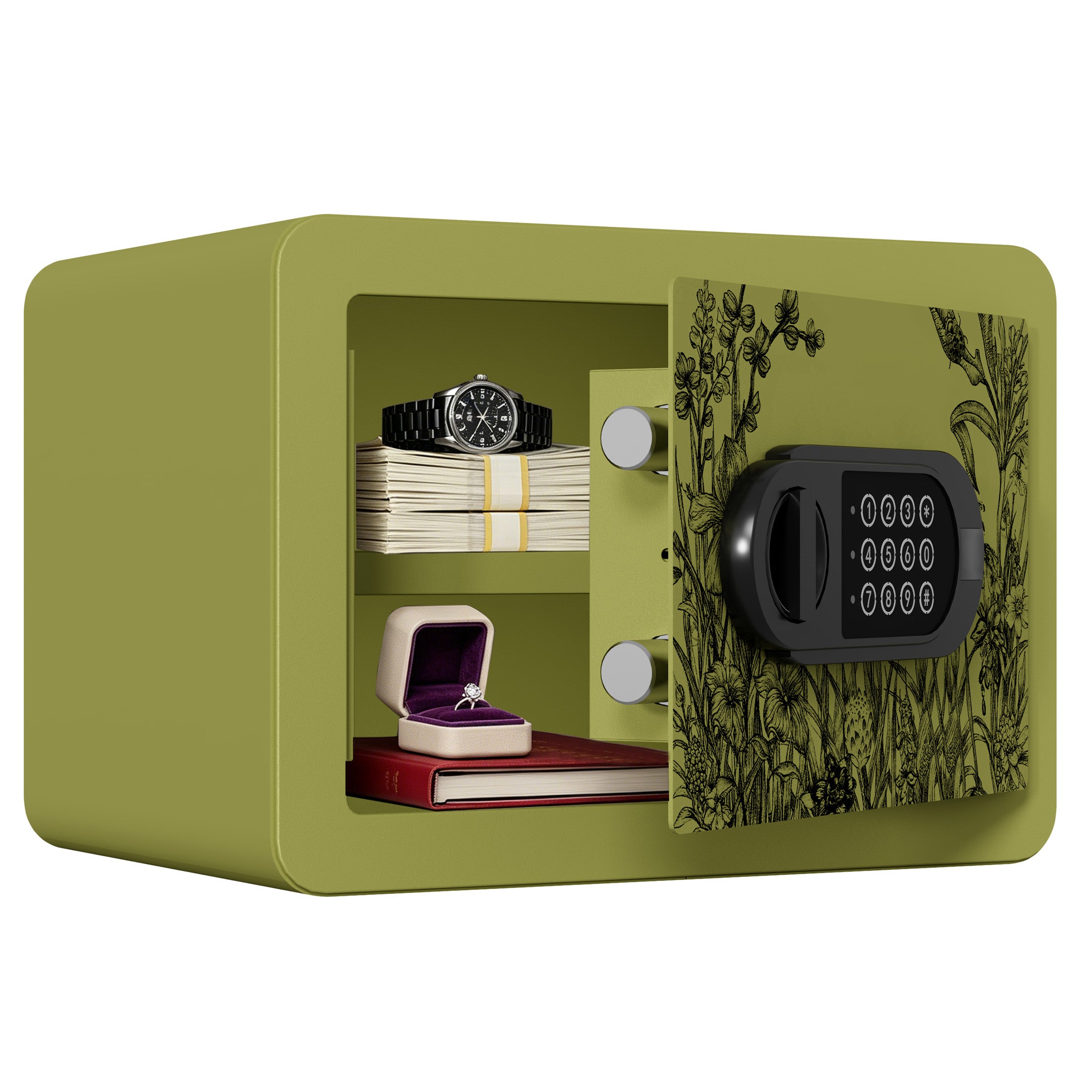 KAER Compact Digital Safe Box with Removable Shelf