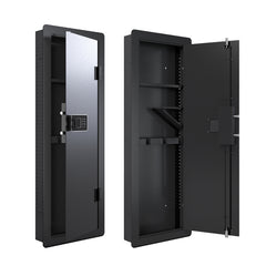 KaerWorld 45" Wall Gun Safe - In-Wall Safe for Rifles and Pistols with Digital Keypad, Adjustable Rack, and Removable Shelf