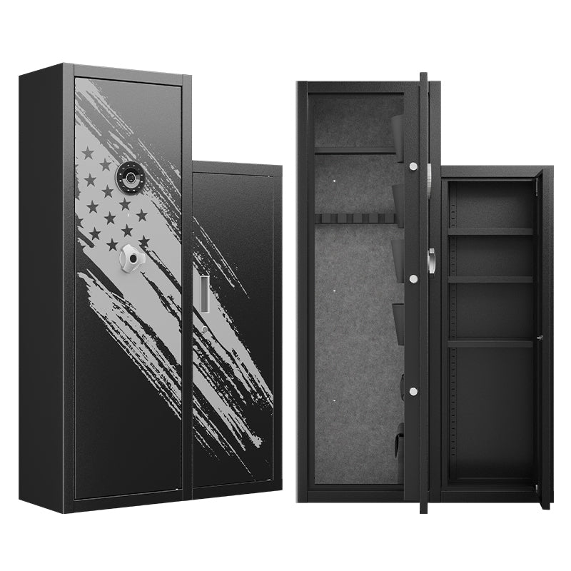 KaerWorld 7-8 Gun Safe for Rifles and Pistols – Quick Access Metal Storage Cabinet with Pistol Pouches, Secure Gun Cabinet for Enhanced Firearm Safety