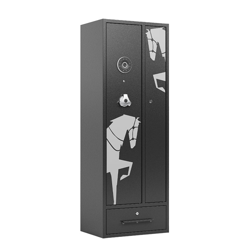 KaerWorld 6 Gun Safe Gun Cabinet,Non-assembled Gun Safe for Rifles and Pistols,Multi-Function Rifle Safes for Home Shotgun and Shotguns Storage,Long Rifle Safes With Drawer,Magnetic Lamp,Handgun Pouch