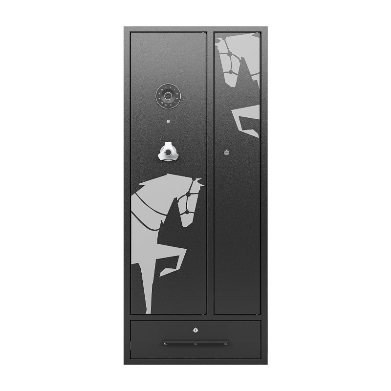 KaerWorld 6 Gun Safe Gun Cabinet,Non-assembled Gun Safe for Rifles and Pistols,Multi-Function Rifle Safes for Home Shotgun and Shotguns Storage,Long Rifle Safes With Drawer,Magnetic Lamp,Handgun Pouch