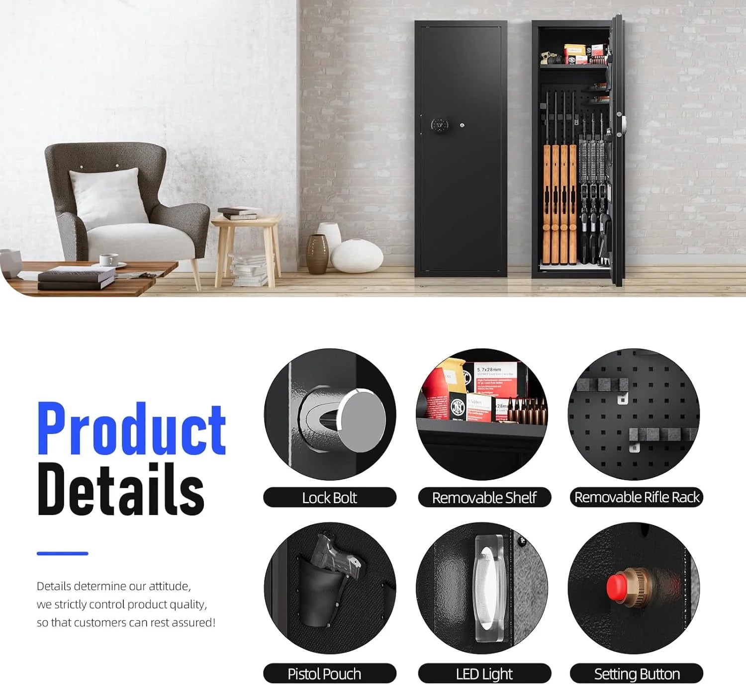 KaerWorld 12-Rifle Gun Safe 1400 - Electronic Gun Safe [This is just a safe]