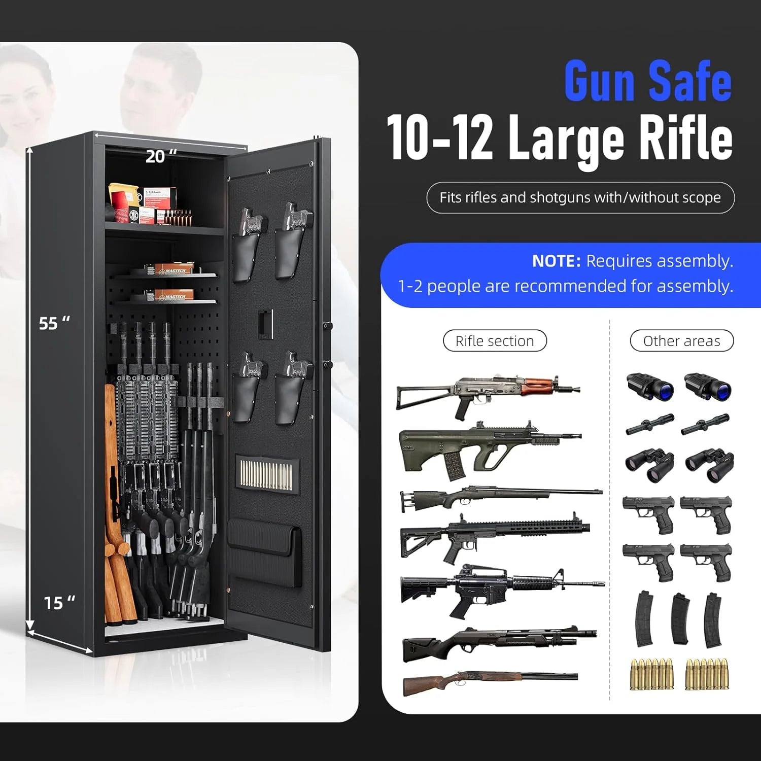 KaerWorld 12-Rifle Gun Safe 1400 - Electronic Gun Safe [This is just a safe]