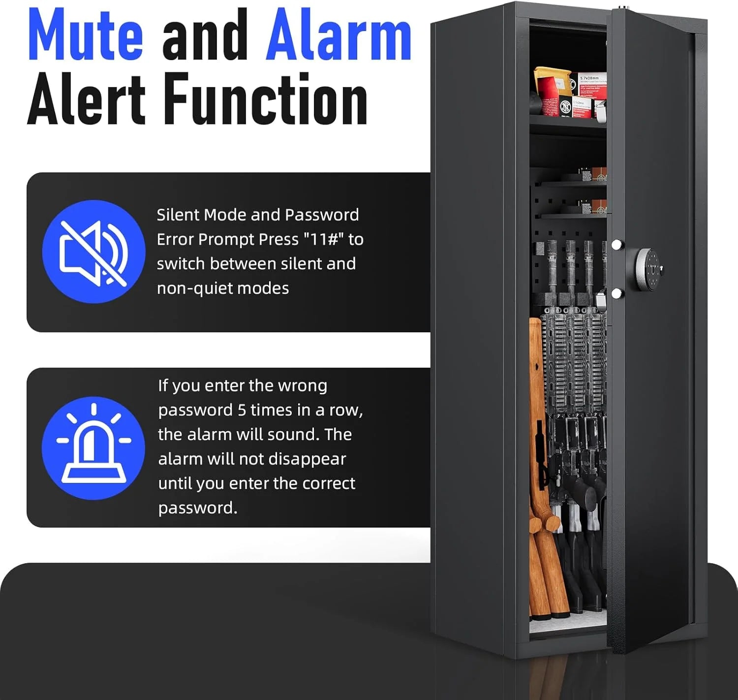 KaerWorld 12-Rifle Gun Safe 1400 - Electronic Gun Safe [This is just a safe]