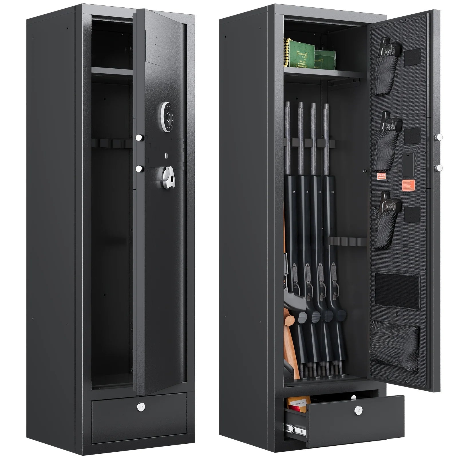 💖KaerWorld 15-20 Gun Safe - Large Gun Safe for Home, Rifles, Pistols, and Shotguns with Quick Access, Drawer, and Removable Shelf