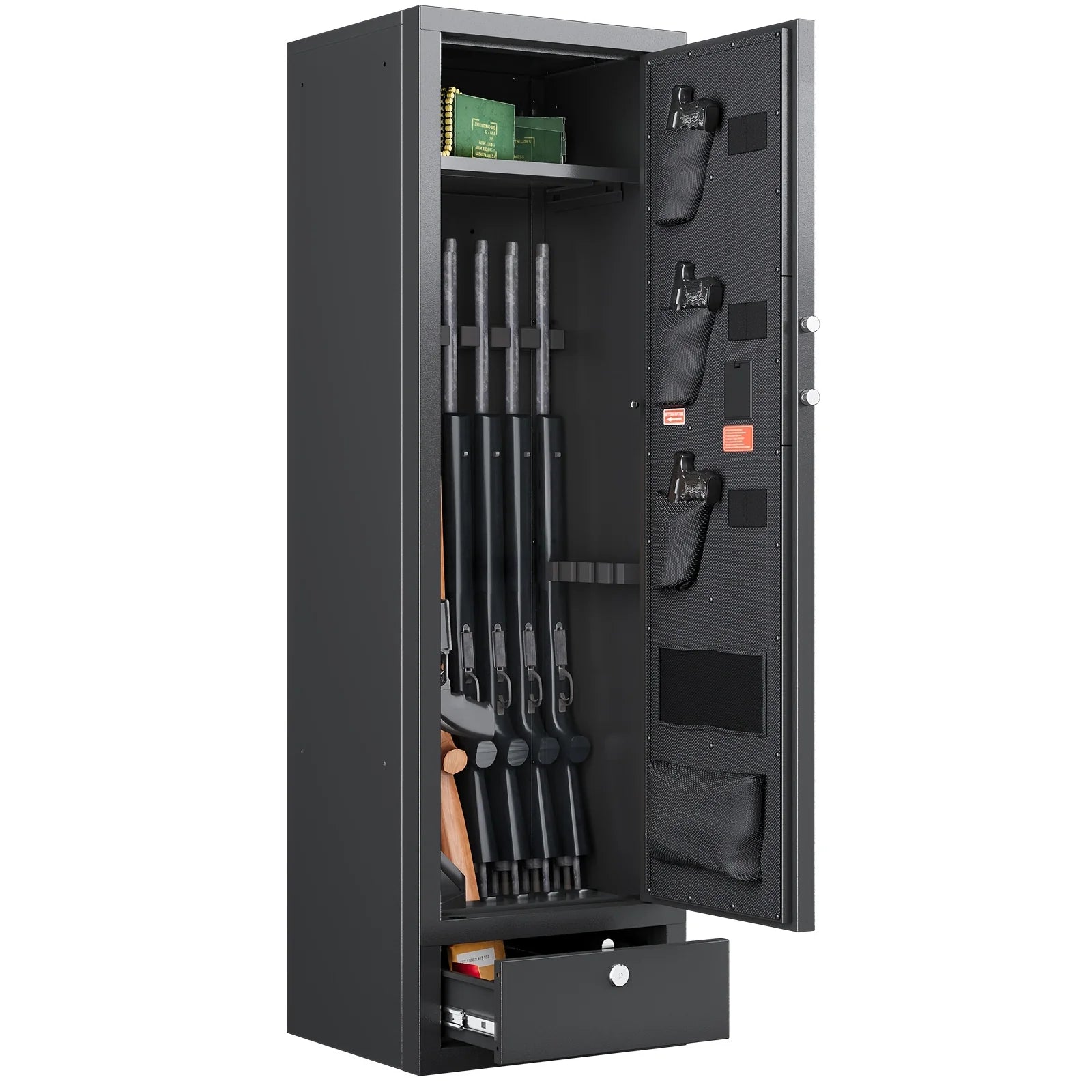 💖KaerWorld 15-20 Gun Safe - Large Gun Safe for Home, Rifles, Pistols, and Shotguns with Quick Access, Drawer, and Removable Shelf