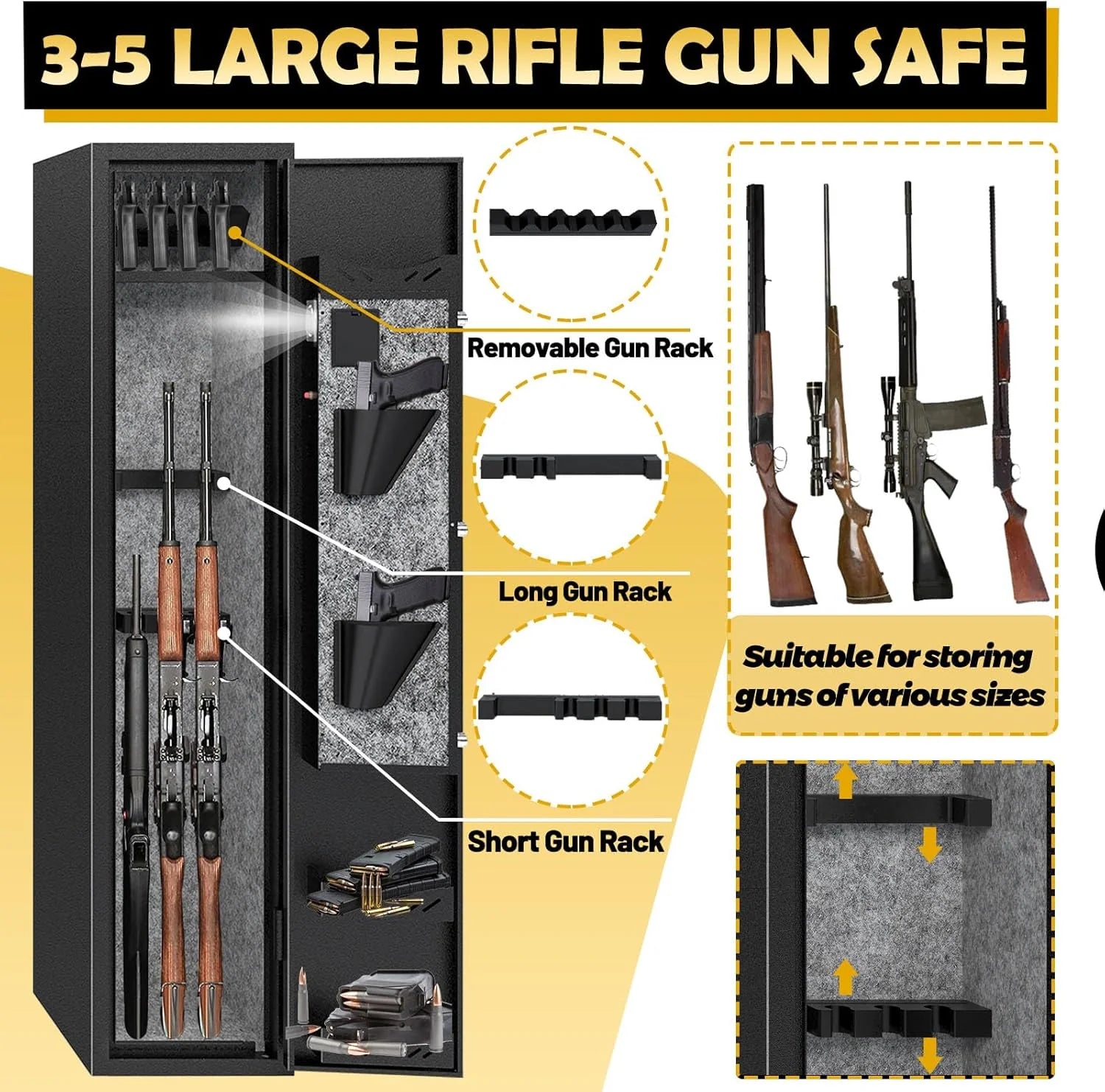 Kaer 4-5 Pre-Assembled Fringerprint Gun Safe 1380
