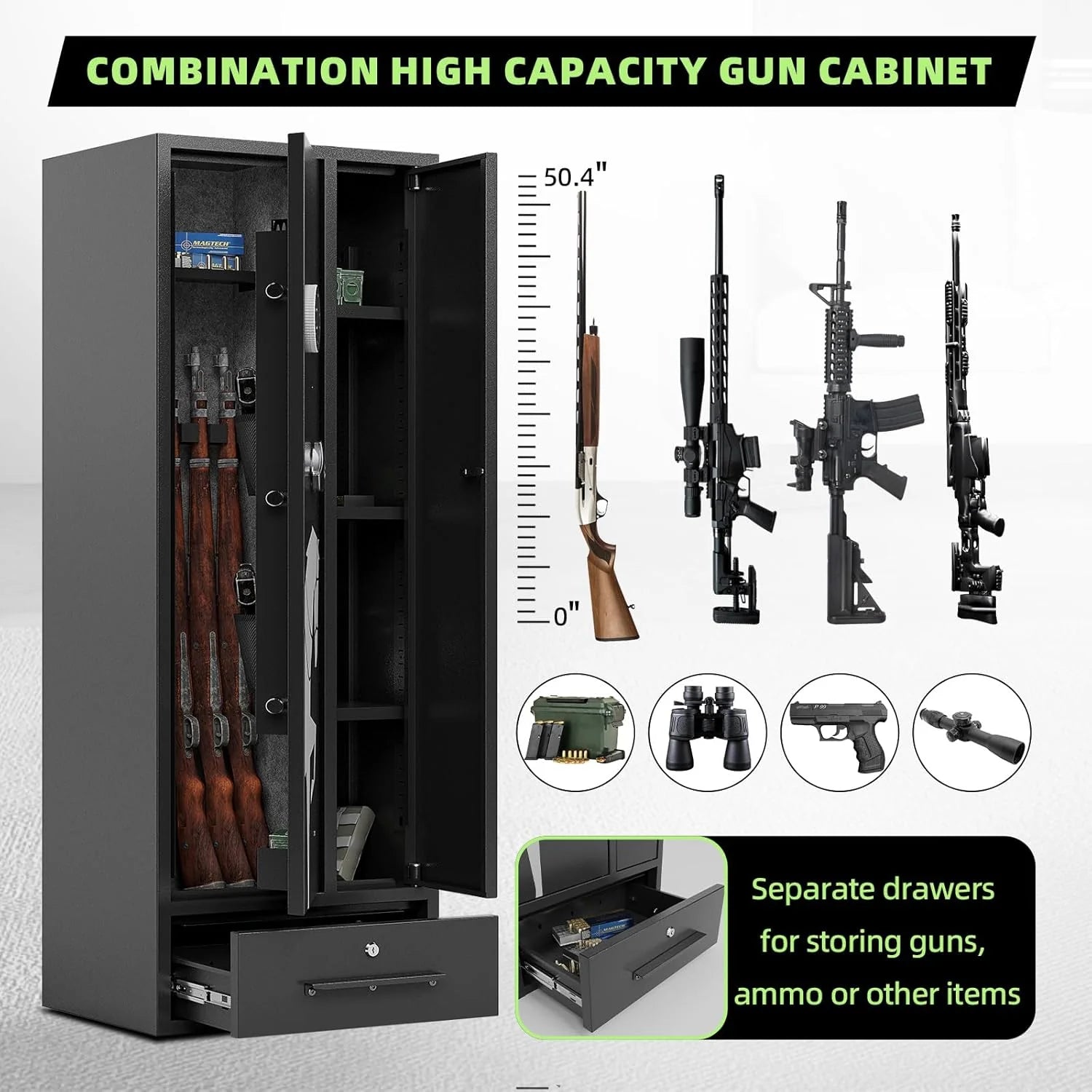 【Special Offer】Kaer 6 Double Door Gun Safe 1350