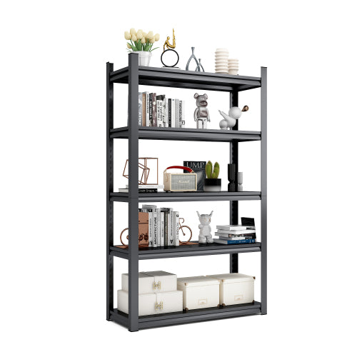 78"H 5 Tier Metal Shelves for Storage Garage Shelving 2000LBS Heavy Duty Storage Shelves Adjustable Garage Shelf Industrial Shelving Unit Storage Utility Rack,47.2"W*18"D*78"H,Black