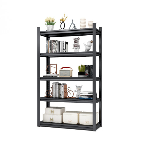 78"H 5 Tier Metal Shelves for Storage Garage Shelving 2000LBS Heavy Duty Storage Shelves Adjustable Garage Shelf Industrial Shelving Unit Storage Utility Rack,47.2"W*18"D*78"H,Black