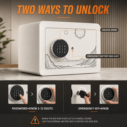 KAER Compact Digital Safe Box with Removable Shelf