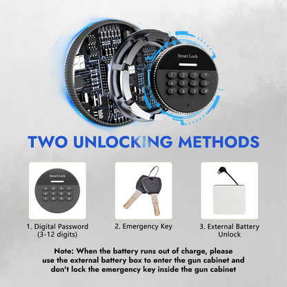 KAER 2-3 Gun Safe, Assembled Rifle Safe for Multi-Function, Quick Access Gun Cabinet with Pistol Pocket for Home