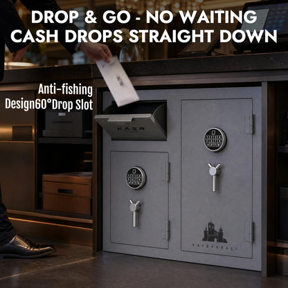 Heavy Duty 10.2 CuFt Commercial Drop Safe – Dual Deposit & Storage Design - KaerWorld