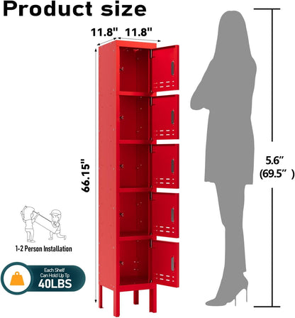 Kaer 1 - 5 Door Metal Locker - KaerWorld