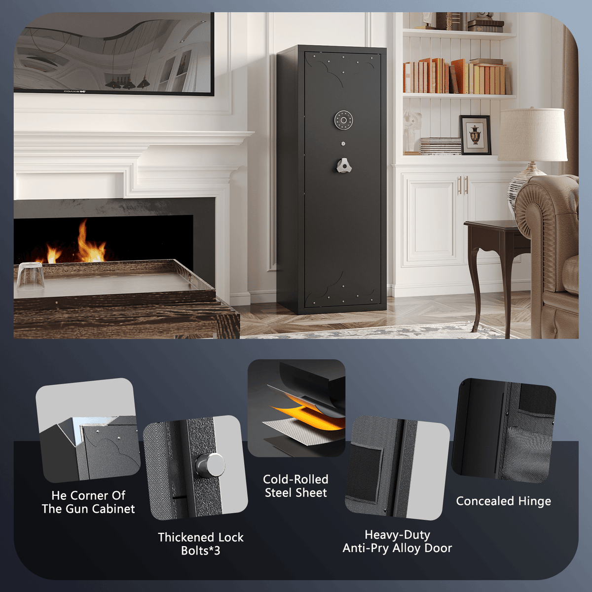 KAER 10-12 Gun Safe 1400MD Rivet Design - KaerWorld
