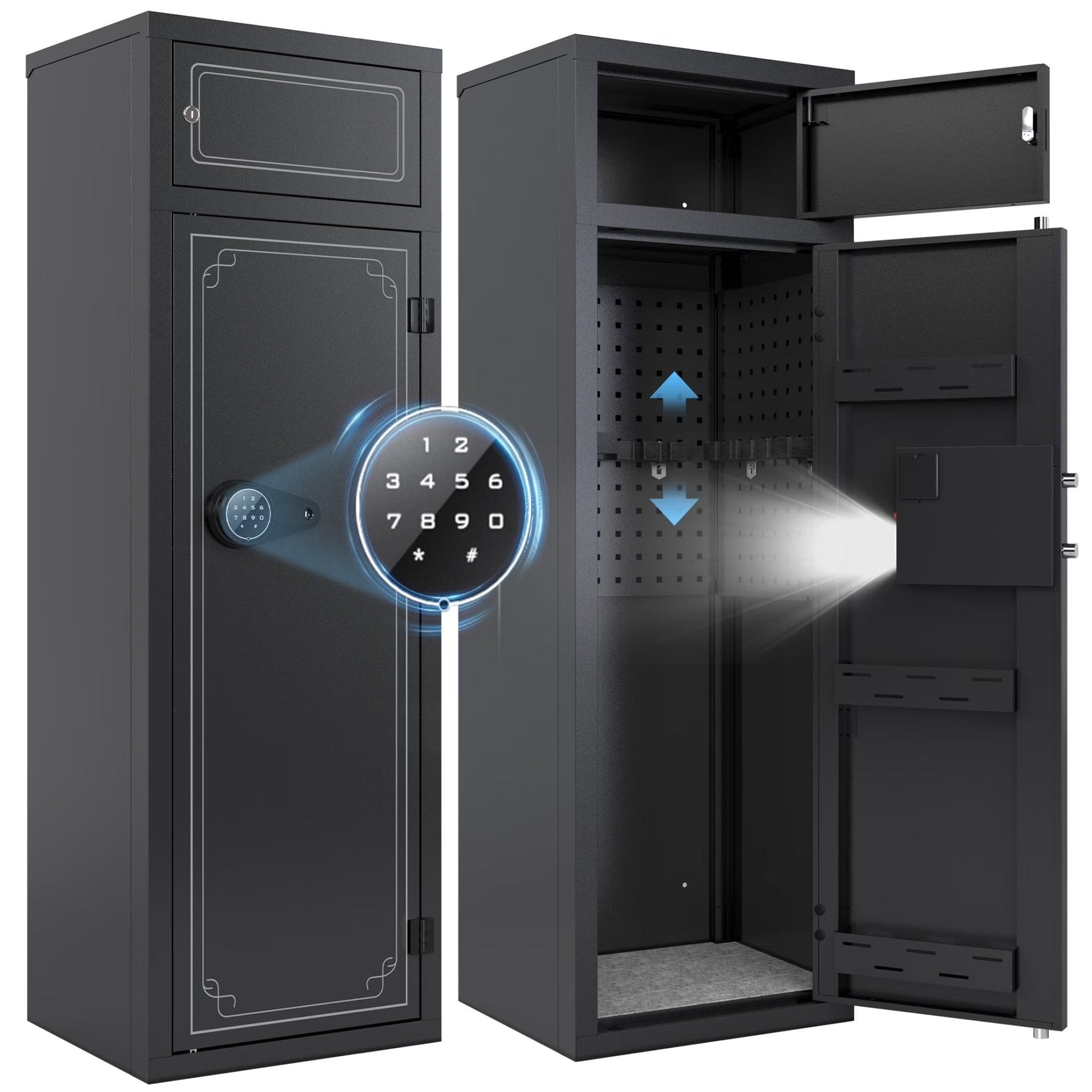 【Special Offer】KAER 10-12 Gun Safe 1447 Grey/BLACK - Black