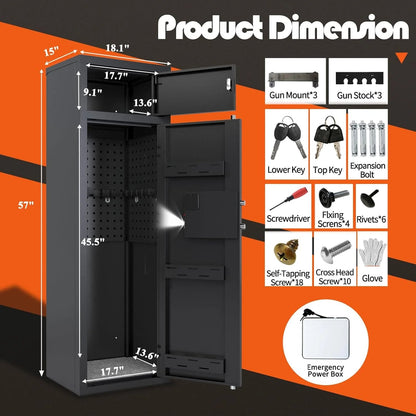 Kaer 10 - 12 Gun Safe 1447 Grey/BLACK - KaerWorld