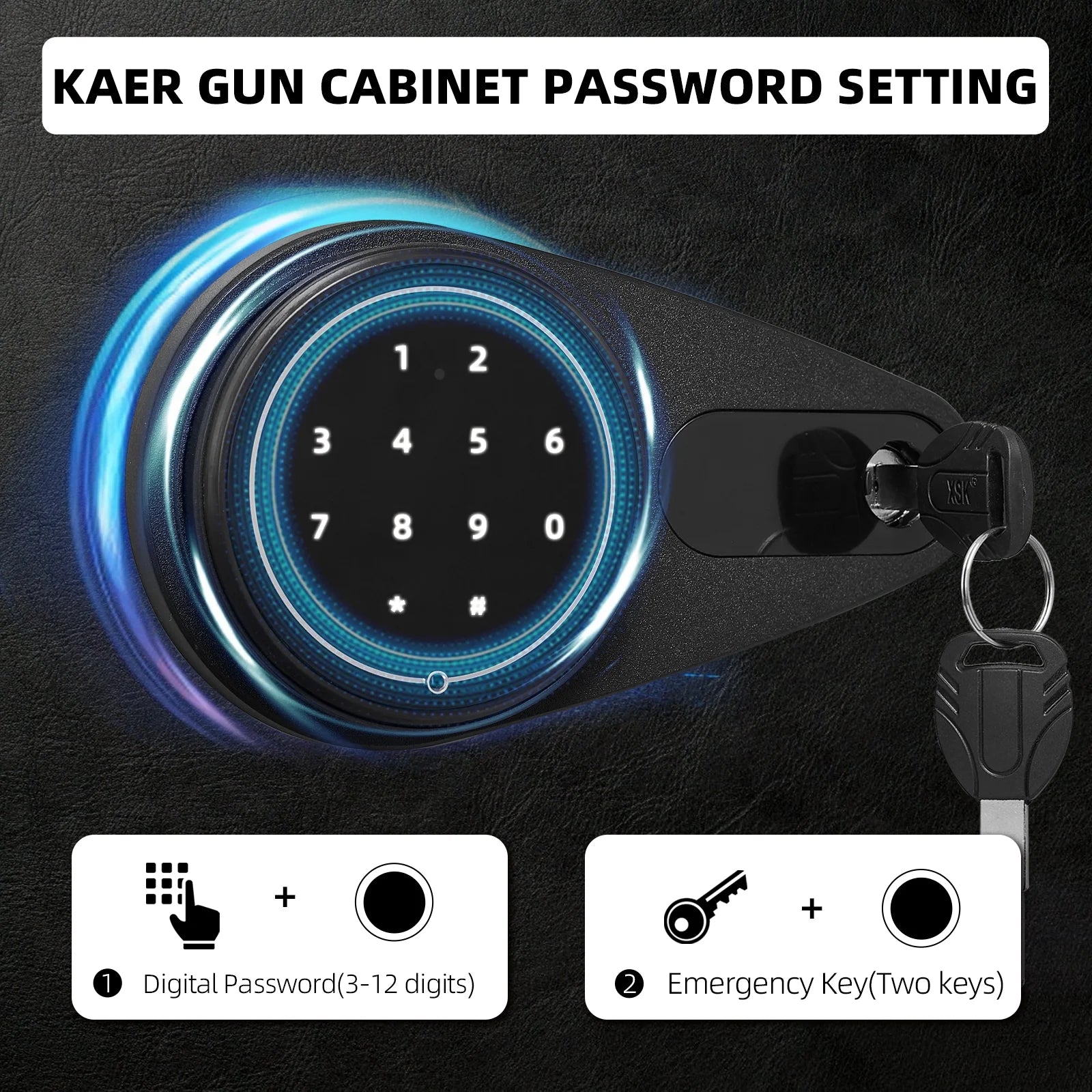 Kaer 10 - 12 Gun Safe 1447 Grey/BLACK w - KaerWorld
