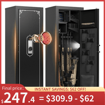 Kaer 10 - 14 Fingerprint Large Gun Safe and Cabinet 1500 - KaerWorld