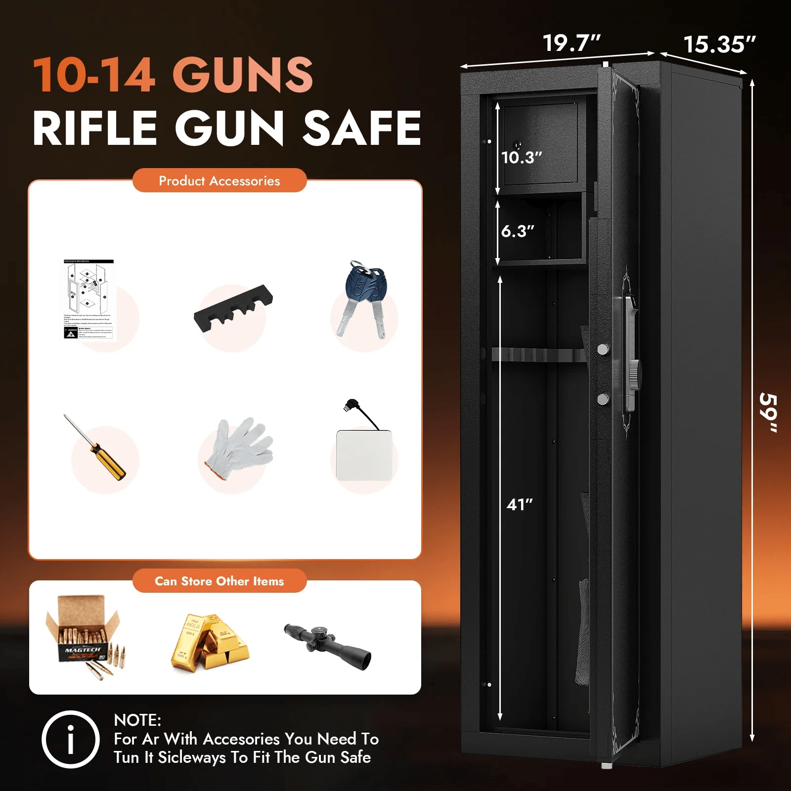 KAER 10 - 14 Gun Safe 1500 W - KaerWorld