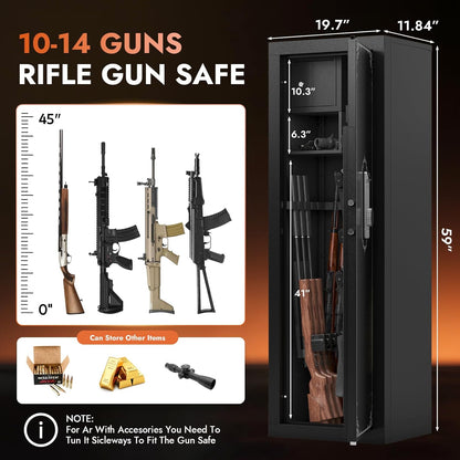 Kaer 10 - 14 Heavy - Duty Gun Safe 1500 Fingerprint - KaerWorld