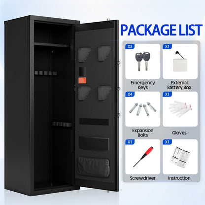 KAER 10-15 Fingerprint Gun Safe, Quick Access Biometric Gun Safe, Large Unassembled Gun Cabinet for Home - KaerWorld