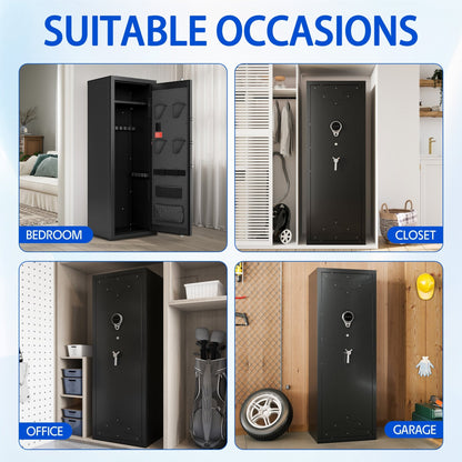 KAER 10-15 Fingerprint Gun Safe, Quick Access Biometric Gun Safe, Large Unassembled Gun Cabinet for Home - KaerWorld