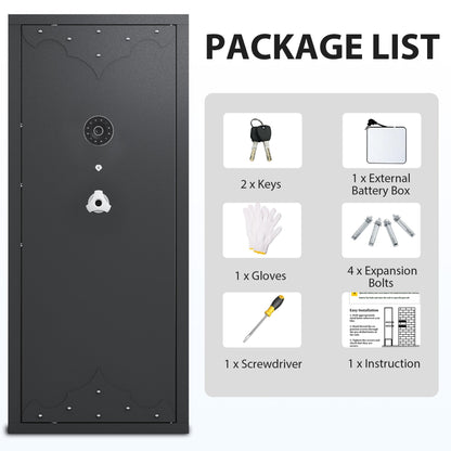 KAER 10-15 Gun Safe, Large Gun Safe with Removable Shelf and Gun Rack, Unassembled Gun Cabinet for Home and Shotgun - KaerWorld