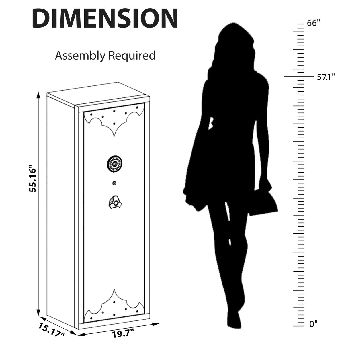 KAER 10-15 Gun Safe, Large Gun Safe with Removable Shelf and Gun Rack, Unassembled Gun Cabinet for Home and Shotgun - KaerWorld