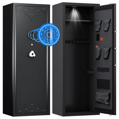 KAER 10-15 Gun Safe, Large Gun Safe with Removable Shelf and Gun Rack, Unassembled Gun Cabinet for Home and Shotgun - KaerWorld