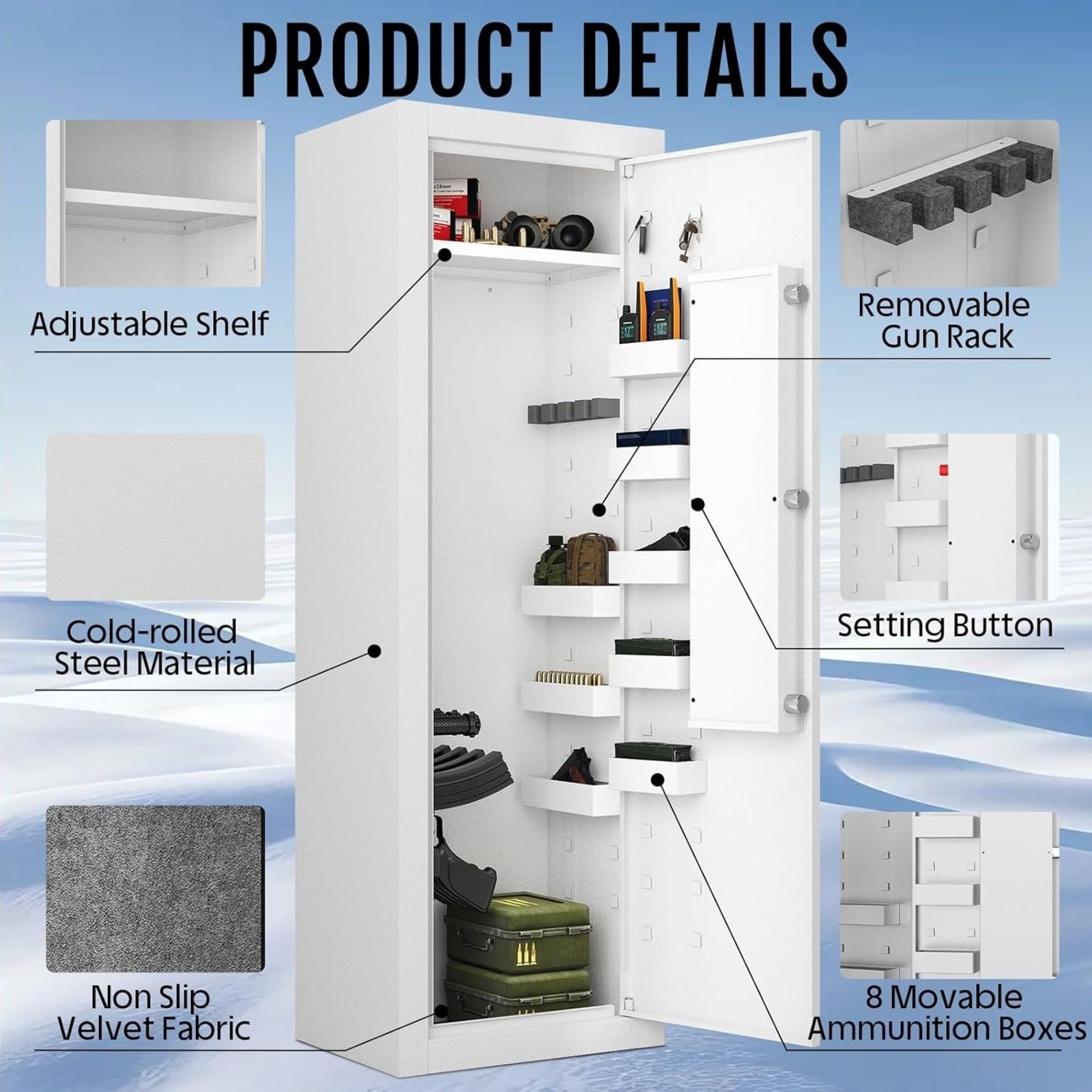 KAER 13 - 15 Biometric Gun Safe1450A Pre - assembled (4 colors) - KaerWorld
