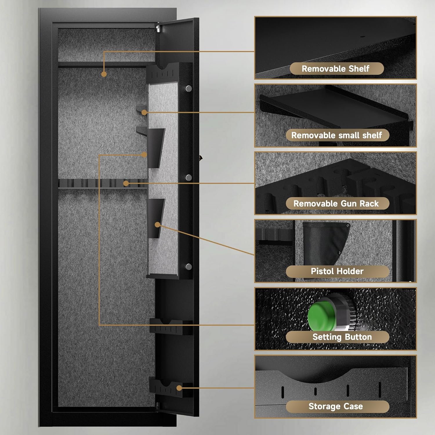 Kaer 15 - 20 Pre - Assembled Heavy Duty Gun Safe 1320/1450/1450XL - KaerWorld