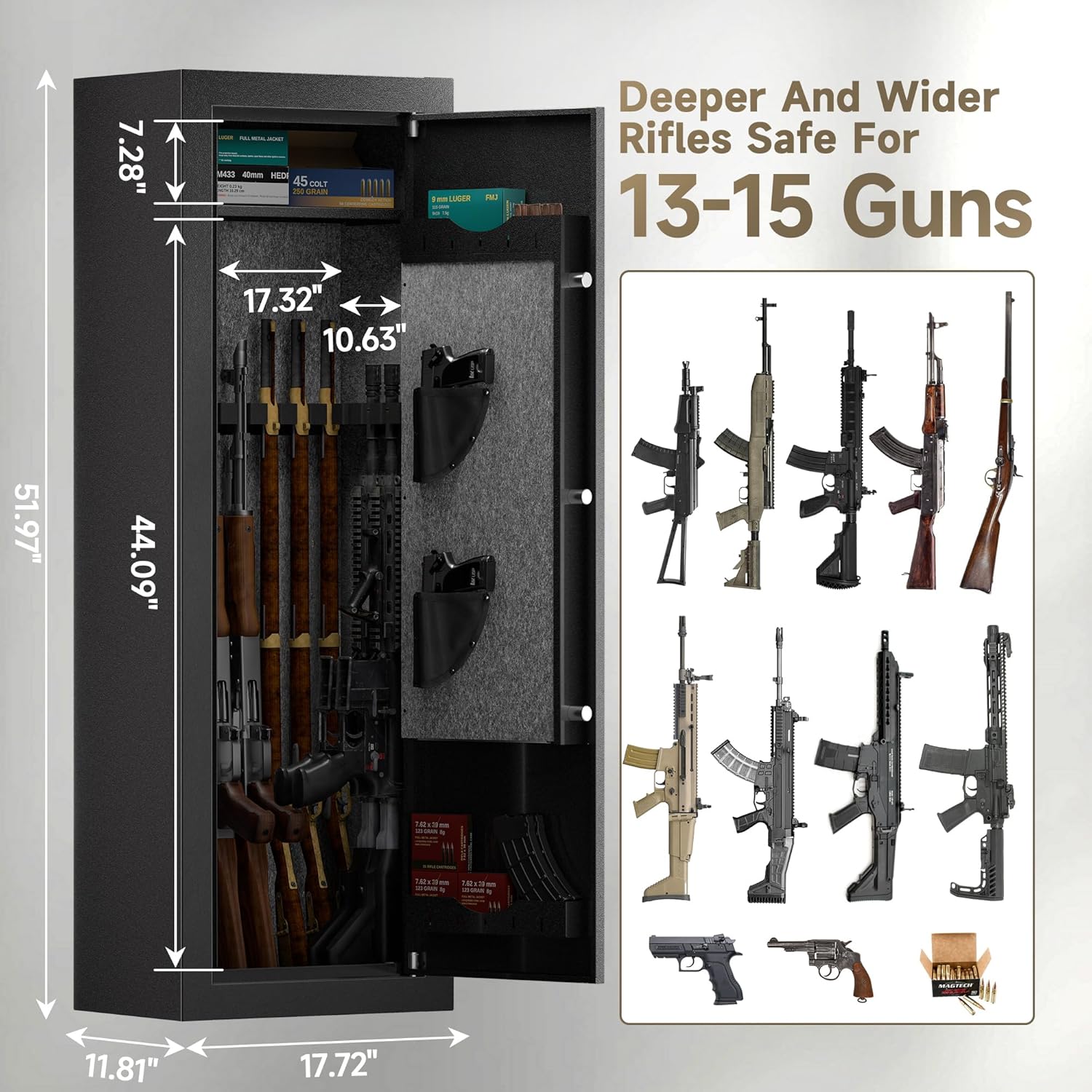 Kaer 15 - 20 Pre - Assembled Heavy Duty Gun Safe 1320/1450/1450XL - KaerWorld
