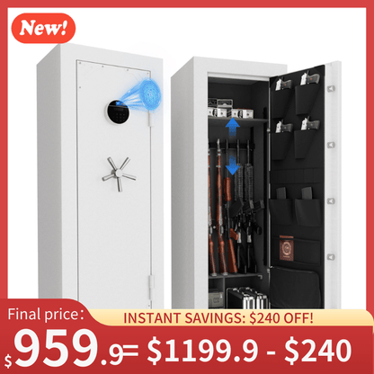 KAER 18 - 20 Gun Fireproof Gun Safe Fingerprint - KaerWorld