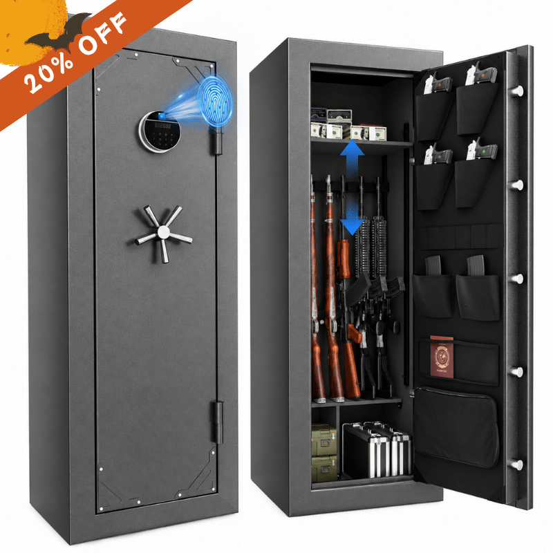 KAER 18-20 Gun Fireproof Pre-assembled Gun Safe Fingerprint - KaerWorld