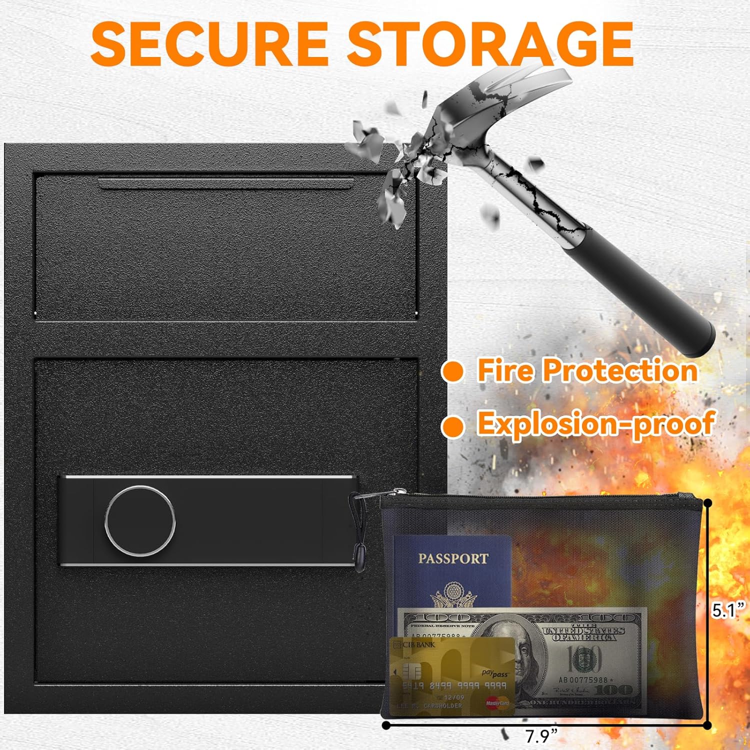 Kaer 1.8 CUB Drop Safe 450 Fireproof - KaerWorld