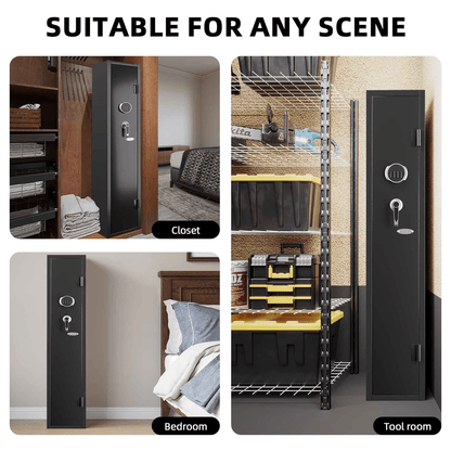 KAER 2-3 Gun Safe, Assembled Rifle Gun for Home, Quick Access Gun Cabinet for Handgun and Rifle with Adjustable Removable Shelf - KaerWorld