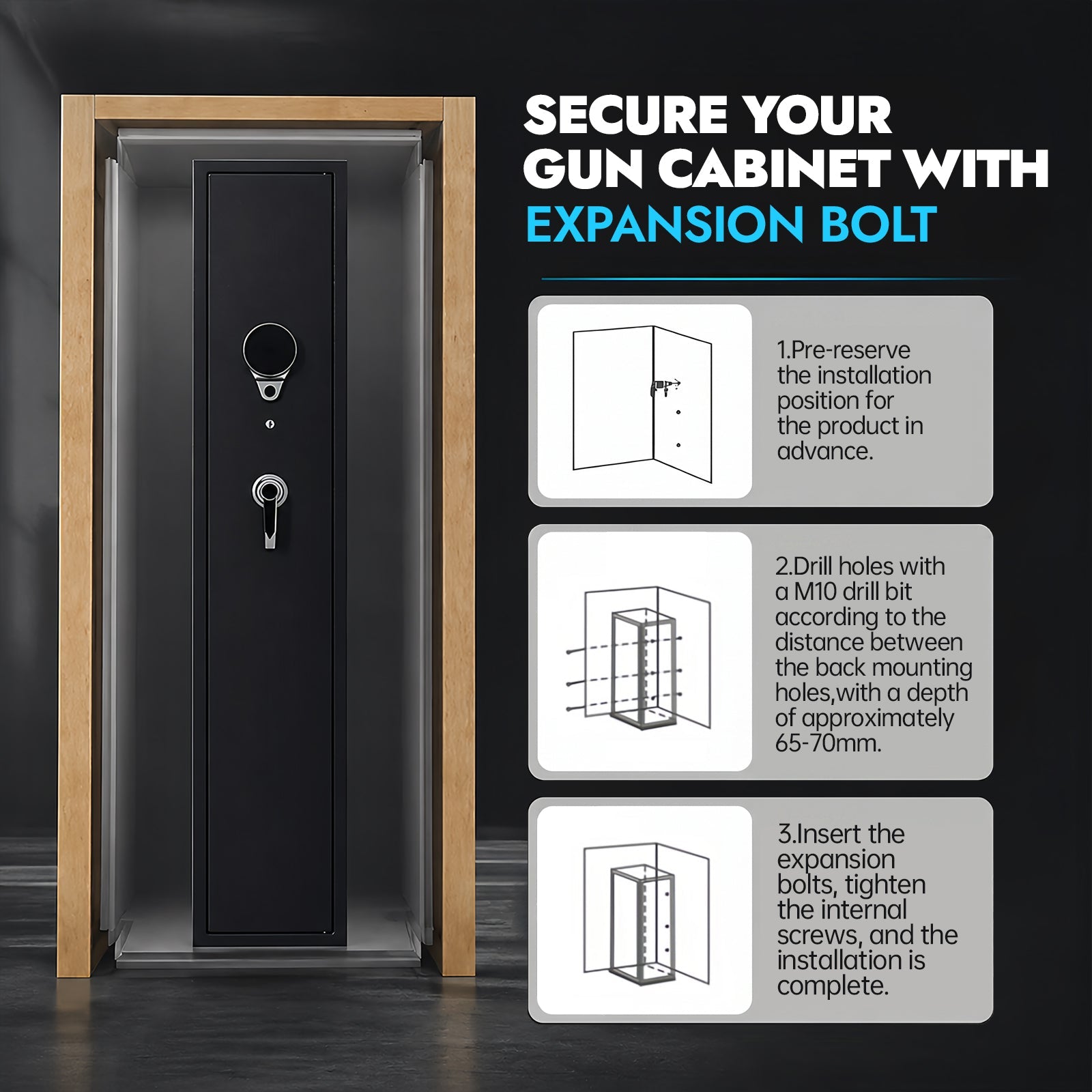 KAER 2 - 3 Pre - Assembled Gun Safe with Electronic Lock - KaerWorld