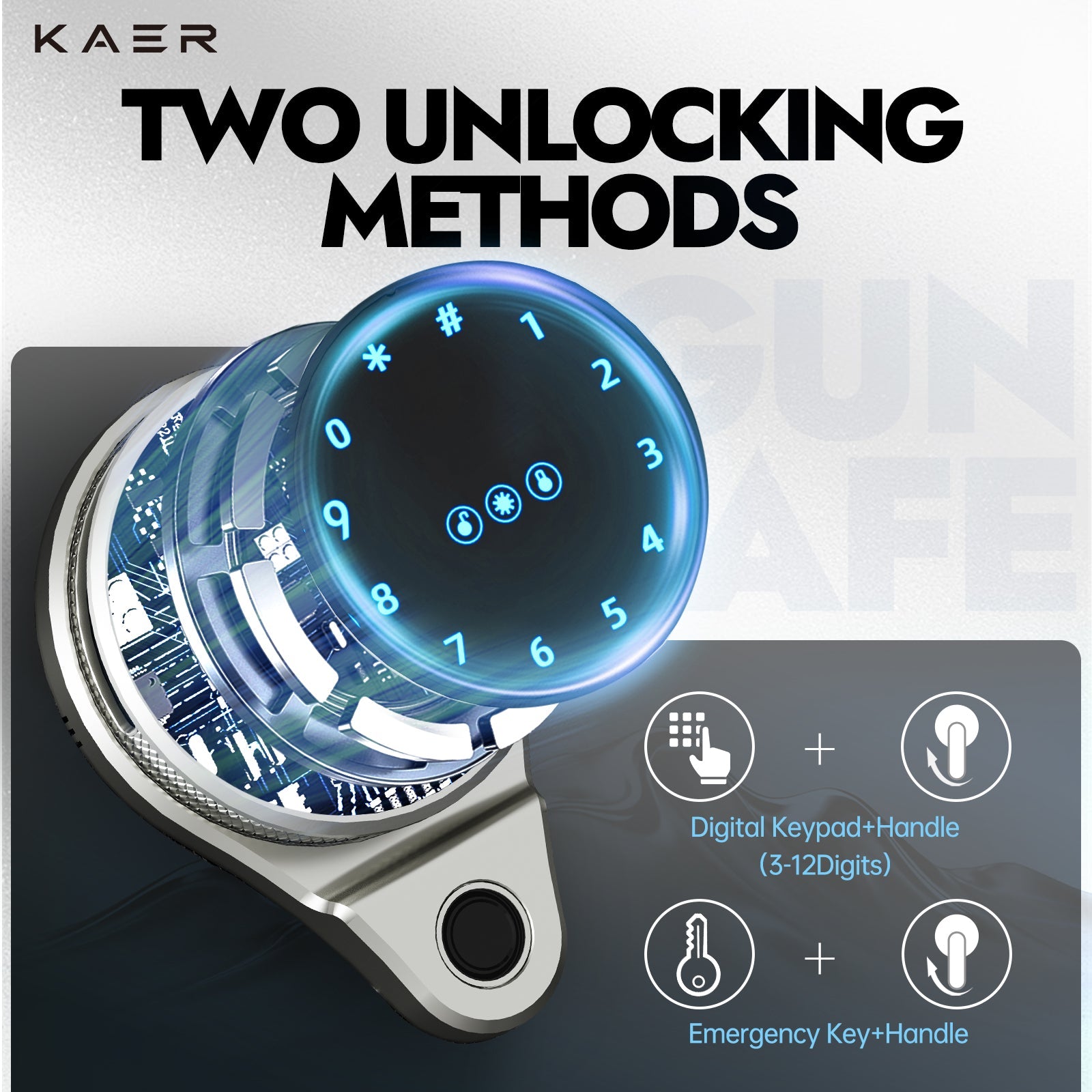 KAER 2 - 3 Pre - Assembled Gun Safe with Electronic Lock - KaerWorld