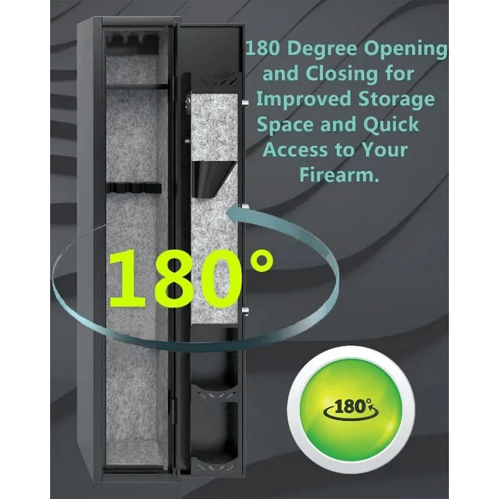 KAER 2 Gun Safe, Assembled Rifle Safe with 180-Degree Full Access Door and Removable Shelf, Firearm Safe with Pistols Rack for Home - KaerWorld