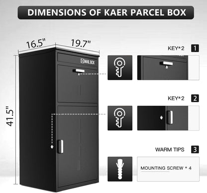 Kaer 2 - in - 1 Mail and Package Delivery Box 011 | Large - KaerWorld