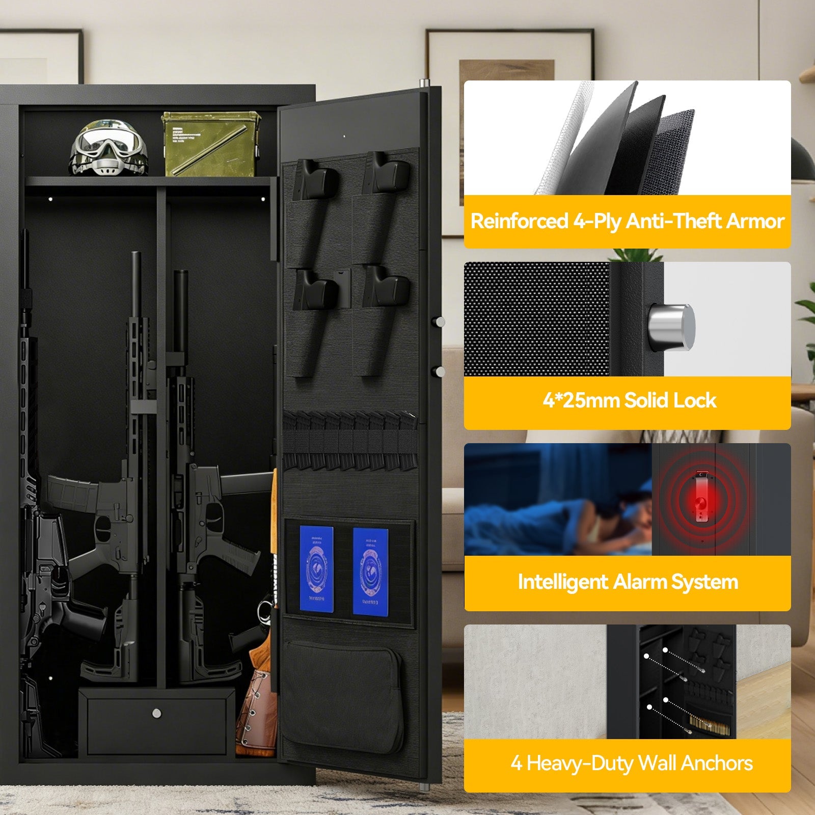 Kaer 20 - 24 Large Gun Safe With Fingerprint - KaerWorld