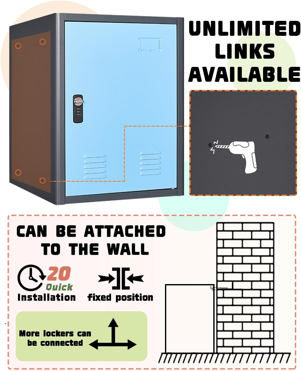 Kaer 20" High Metal Locker - KaerWorld